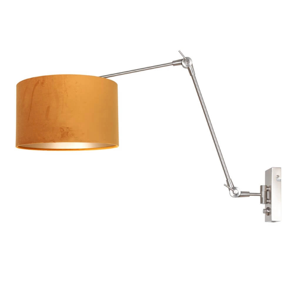 Verstellbare Wandleuchte Prestige Chic mit goldenem Samt Steinhauer 8712746145816