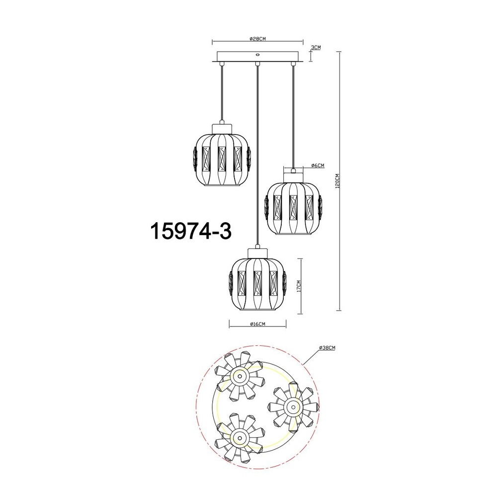 Essaal-Pendellampe Arlen 3-hell sandbraun Globo 9007371583560