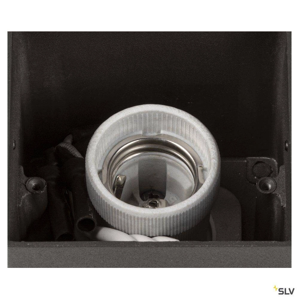 Anthrazitfarbene Außenlampe Grafit mit Sensorquadrat SLV 4024163262705