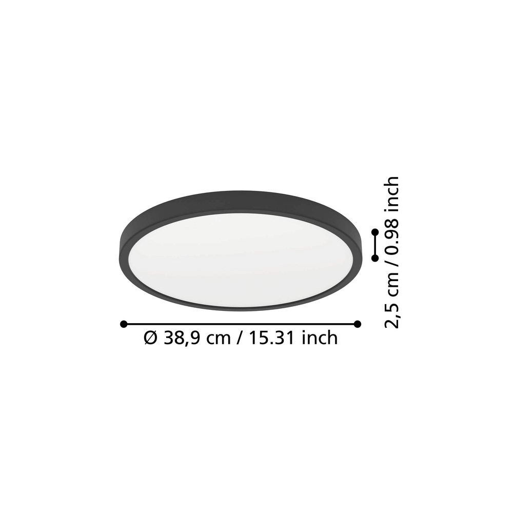 LED-Deckenlicht Fueva 6 rund - schwarz - Ø 38,9 cm Eglo 9008606330096