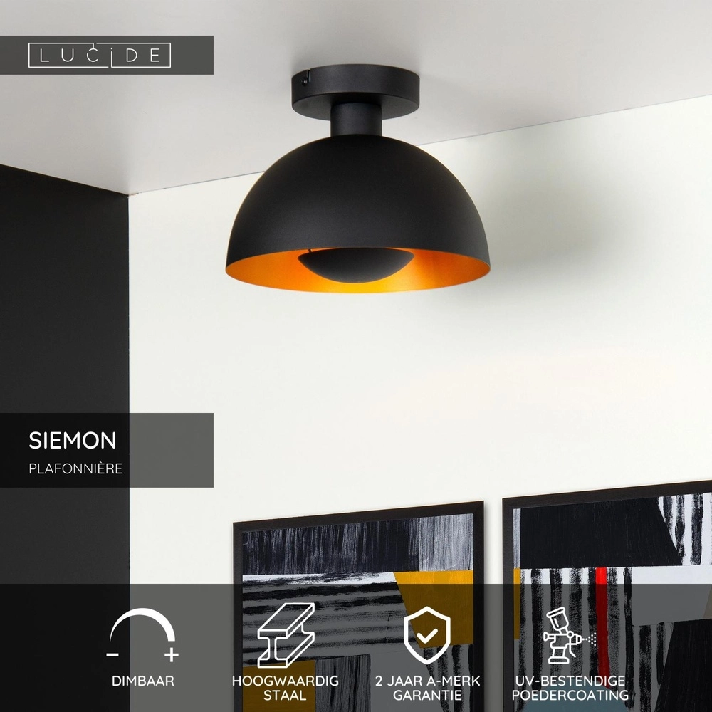Design-Deckenlampe Siemon Schwarz Lucide 5411212451705