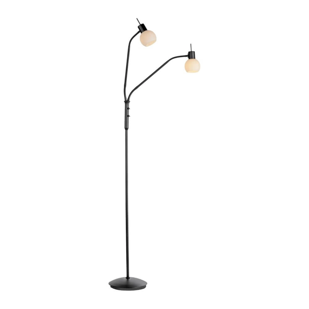Schwarze Stehlampe Loki 2-flammig Just Light 4043689000837