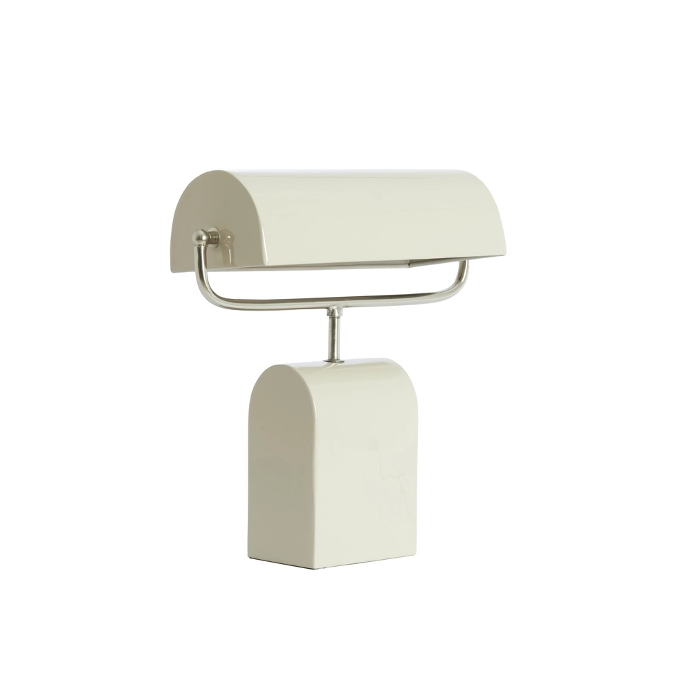 Crèmefarbene Schreibtischlampe Cardona mit Nickel – 1x E27 Light & Living 8717807816254