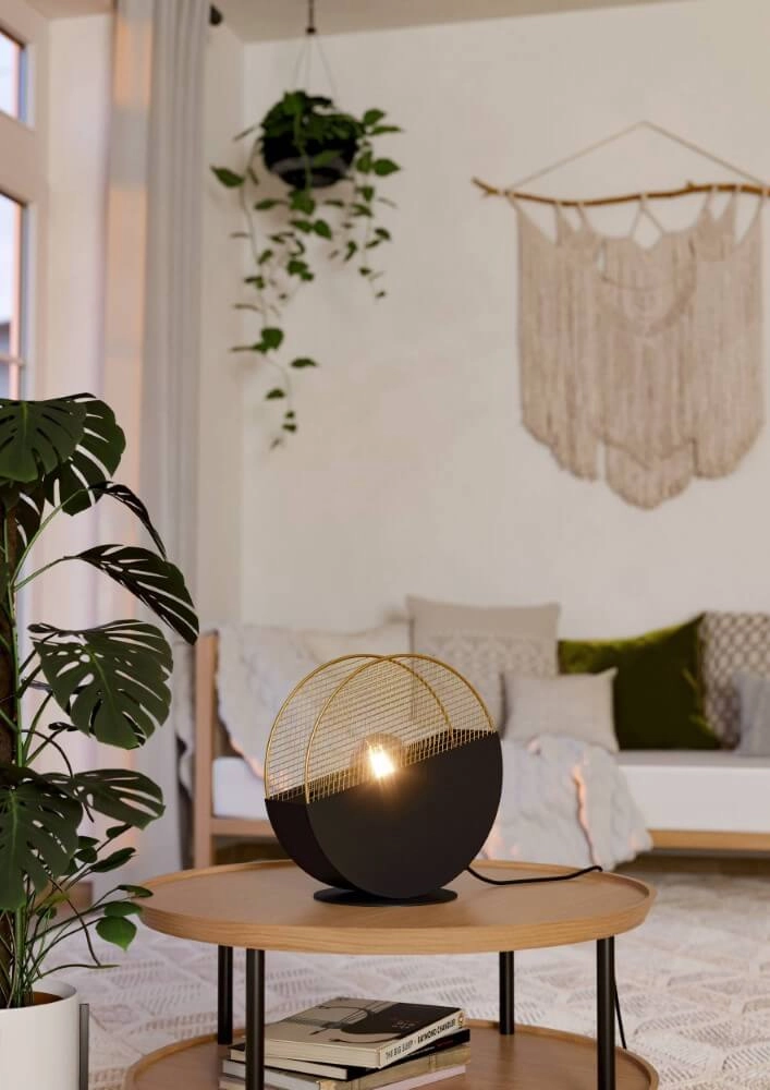Designer-Tischlampe Mumbles schwarz mit gold Eglo 9002759438135