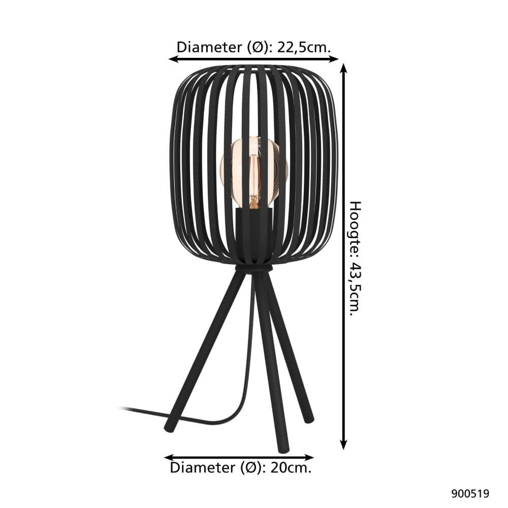 Schwarze Tischlampe Romazzina Ø 20cm Eglo 9008606244485