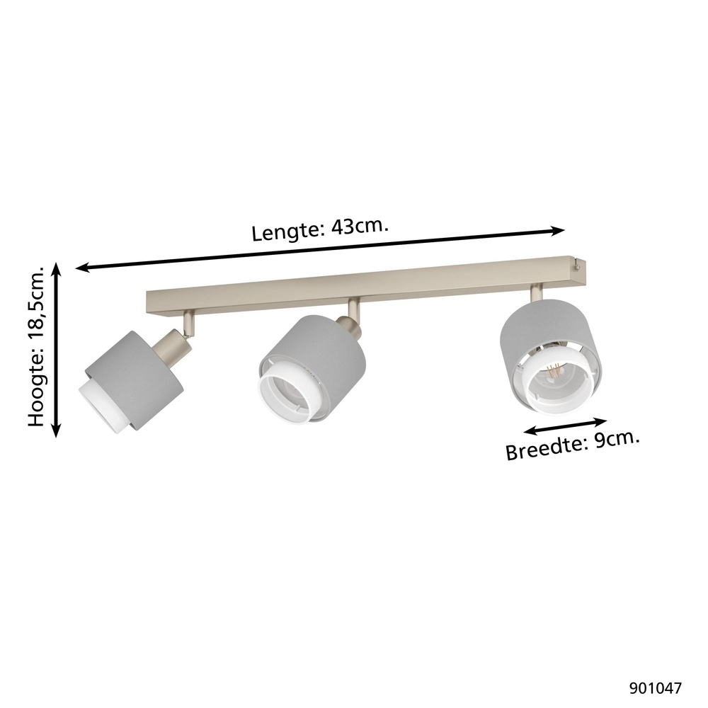 3-Licht Deckenlampe Bellizzi Edelstahl – 2x E14 Eglo 9008606304387