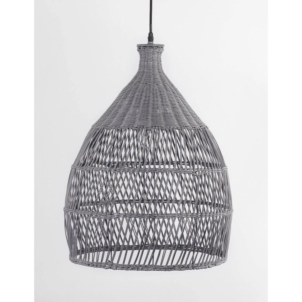 Graue Pendelleuchte Destin Rattan Ø 42cm Lyora 5212017416681