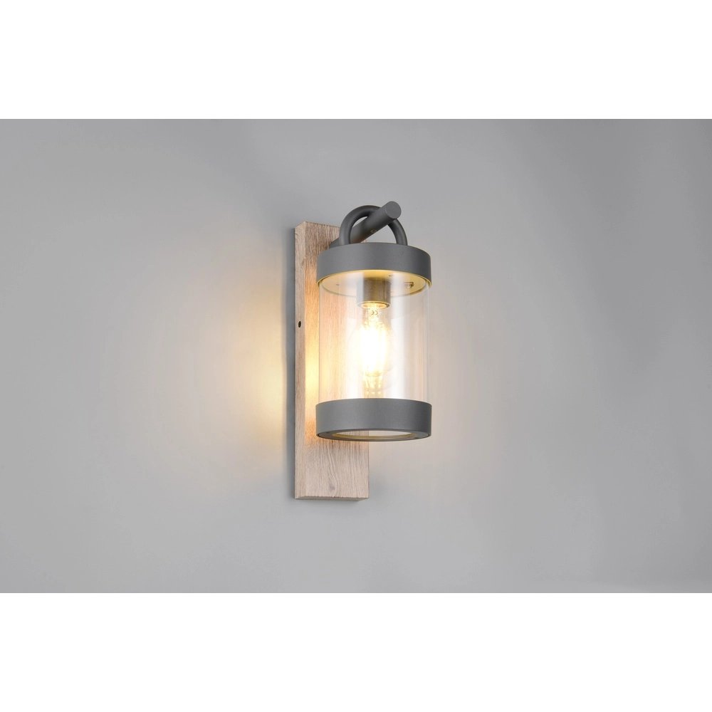 Wandleuchte Sambesi Grau mit Holz Trio 4017807647587