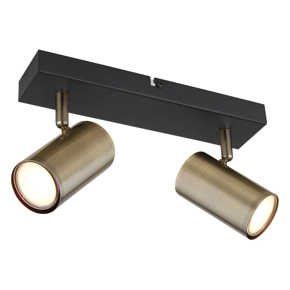 Deckenlampe 2-Leuchten Robby Schwarz mit Bronze