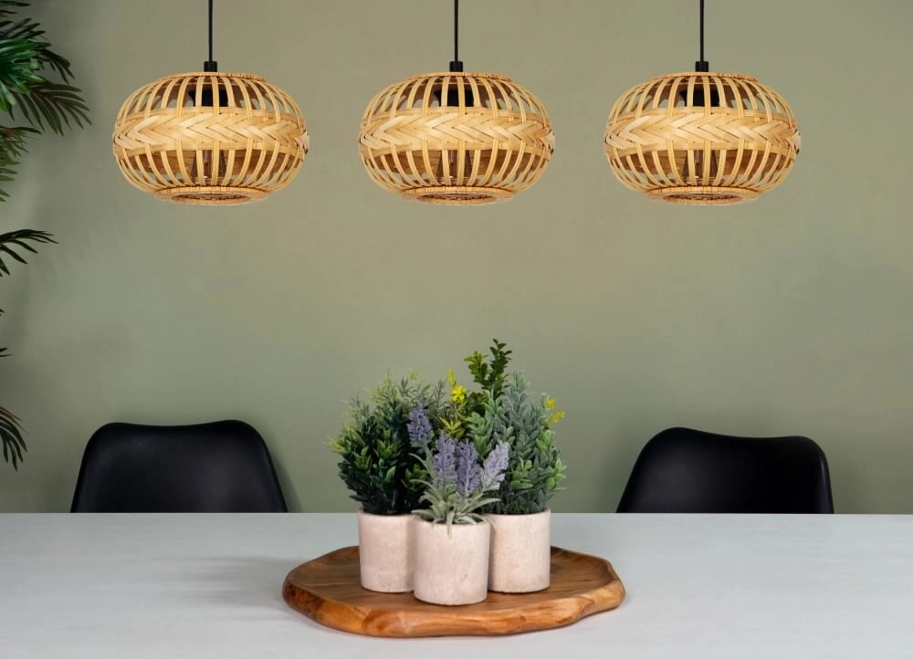 3-flammige Hängelampe aus Rattan Amsfield 1 Eglo 9002759438630