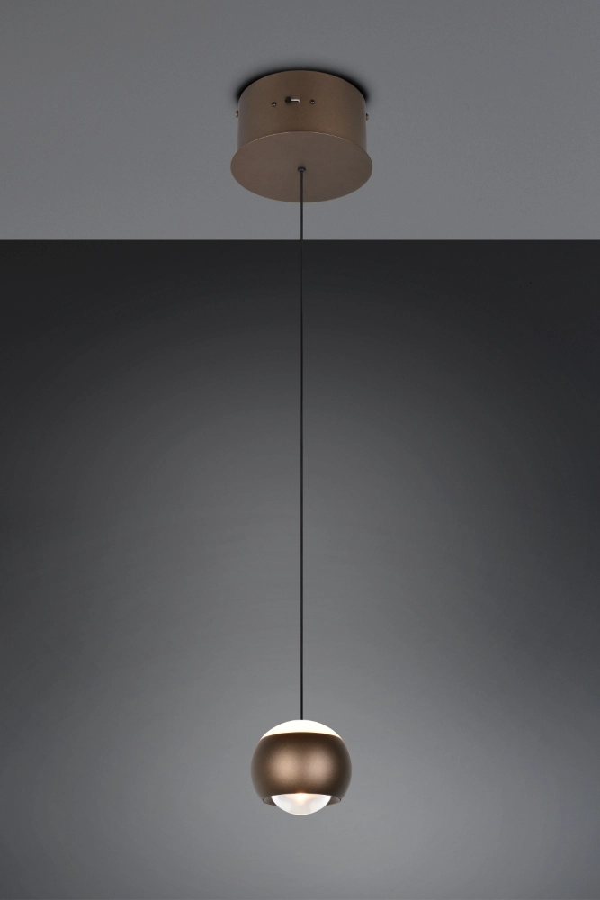 LED-Pendellicht Orbit 1-hellplatinbraun