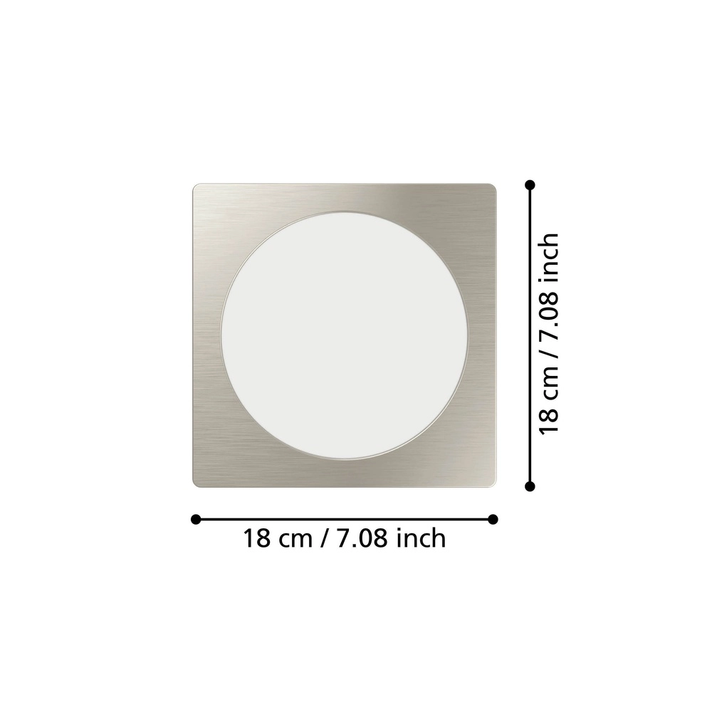 Einbaulampe Fueva 6 Quadrat – Edelstahl – 16,6x16,6 cm Eglo 9008606330881