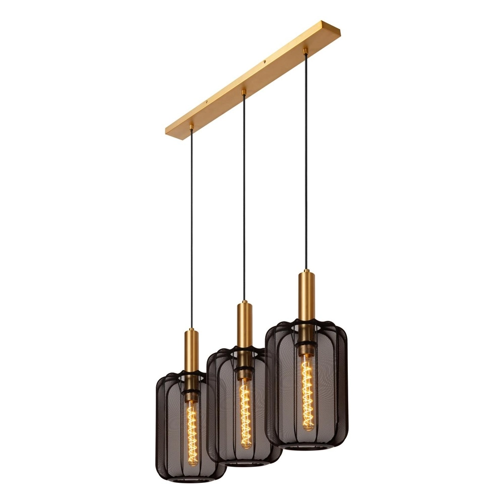 Pendellampe 3-Leuchten Corina Schwarz Lucide 5411212032027