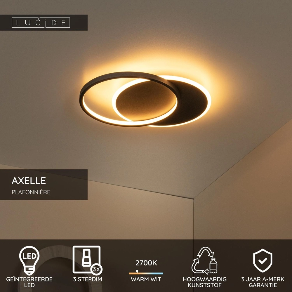 Design-Deckenlicht Axelle schwarzer 2700K Lucide 5411212441713
