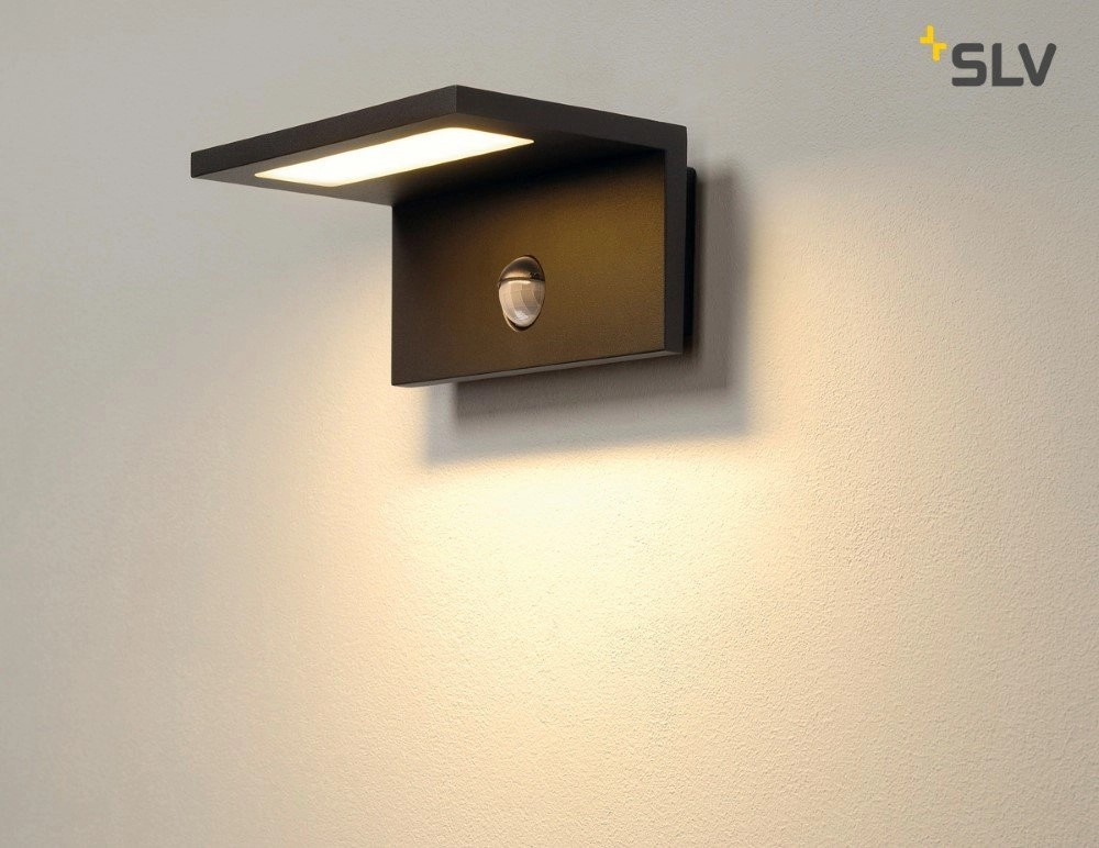 Wandleuchte Led Sensor Mit Bewegungssensor schwarz SLV 4024163221986