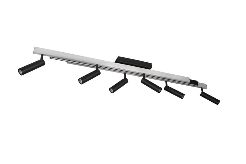 6-flammiger LED-Spot Zeno Metall mit Schwarz Trio 4017807627305