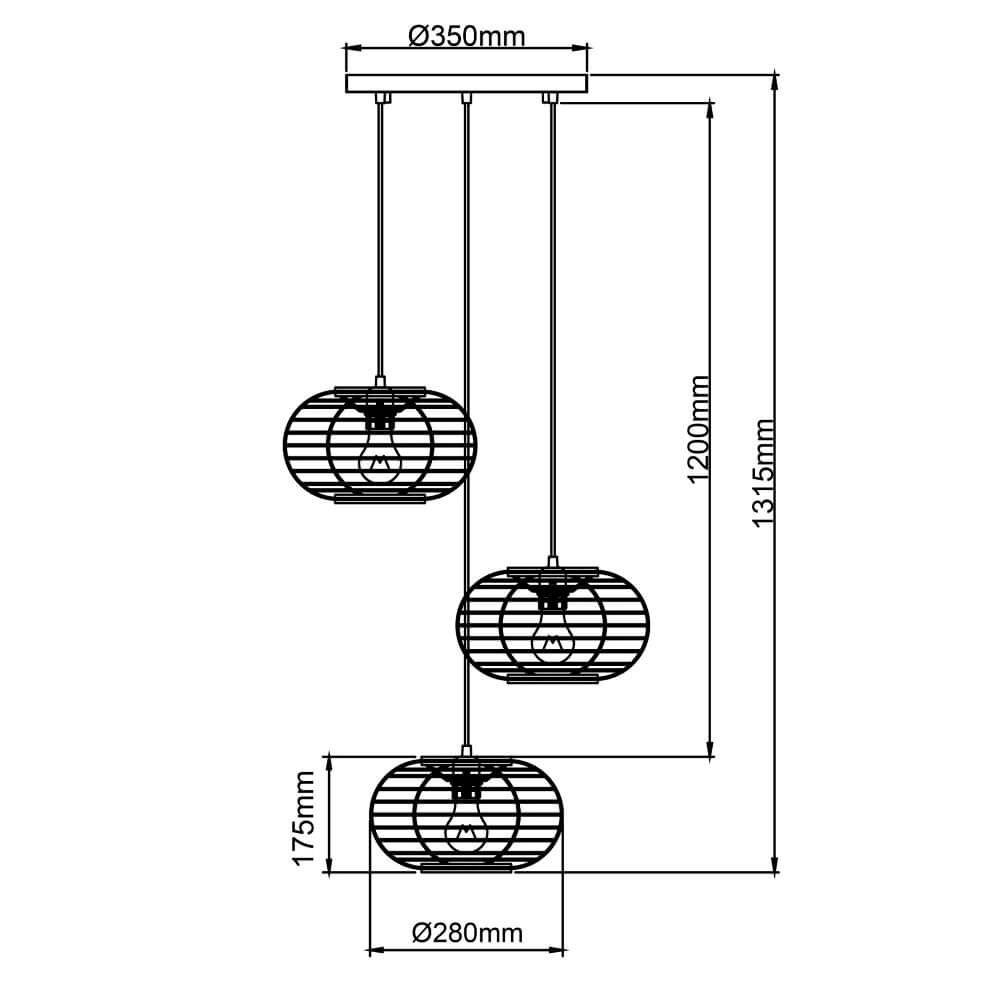 Loft-Hängelampe aus Rattan Woodball Brilliant 4004353413803