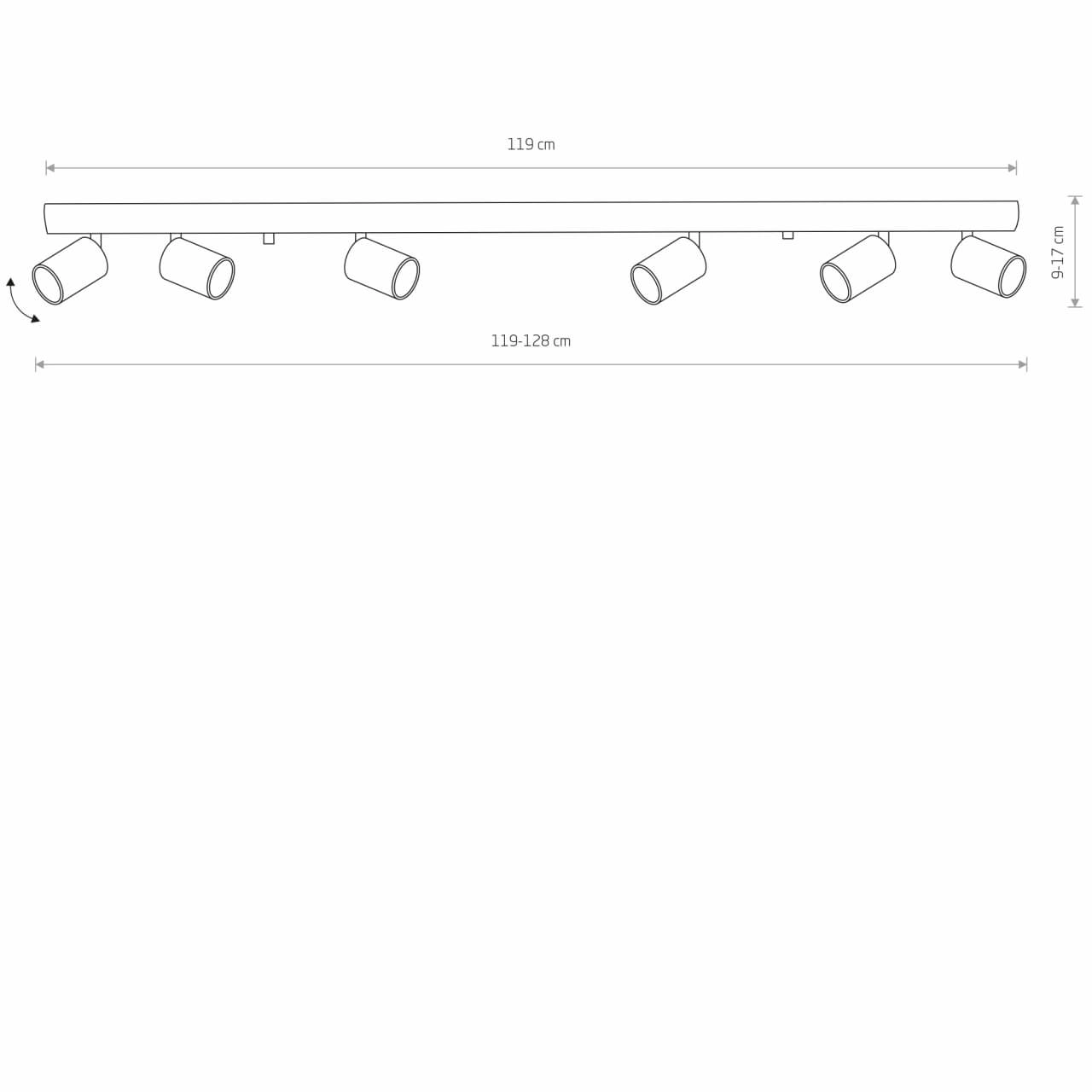 Schwarz mit goldenem Deckenstrahler Eye 6-Licht Lyora 5903139881999