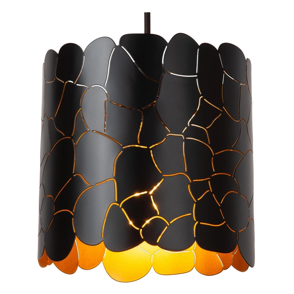 Pendellampe Almelo 3-Licht Schwarz mit Gold innen rund Lucide 5411212211880