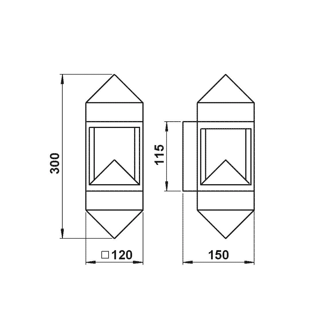 Wandlampe Oblong 30 cm Albert 4007235606997