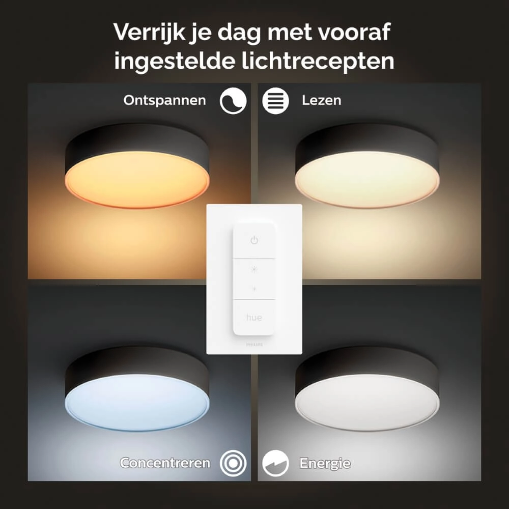 Deckenleuchte Hue Enrave S - White Ambiance Ø 26,1cm schwarz Philips 8718696176429