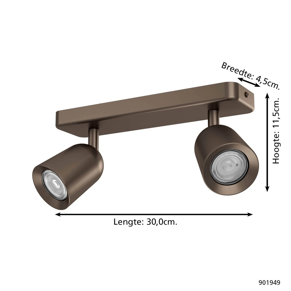 Aufputz-Spot Camaldoli 2-flammige Bronze Eglo 9008606360413