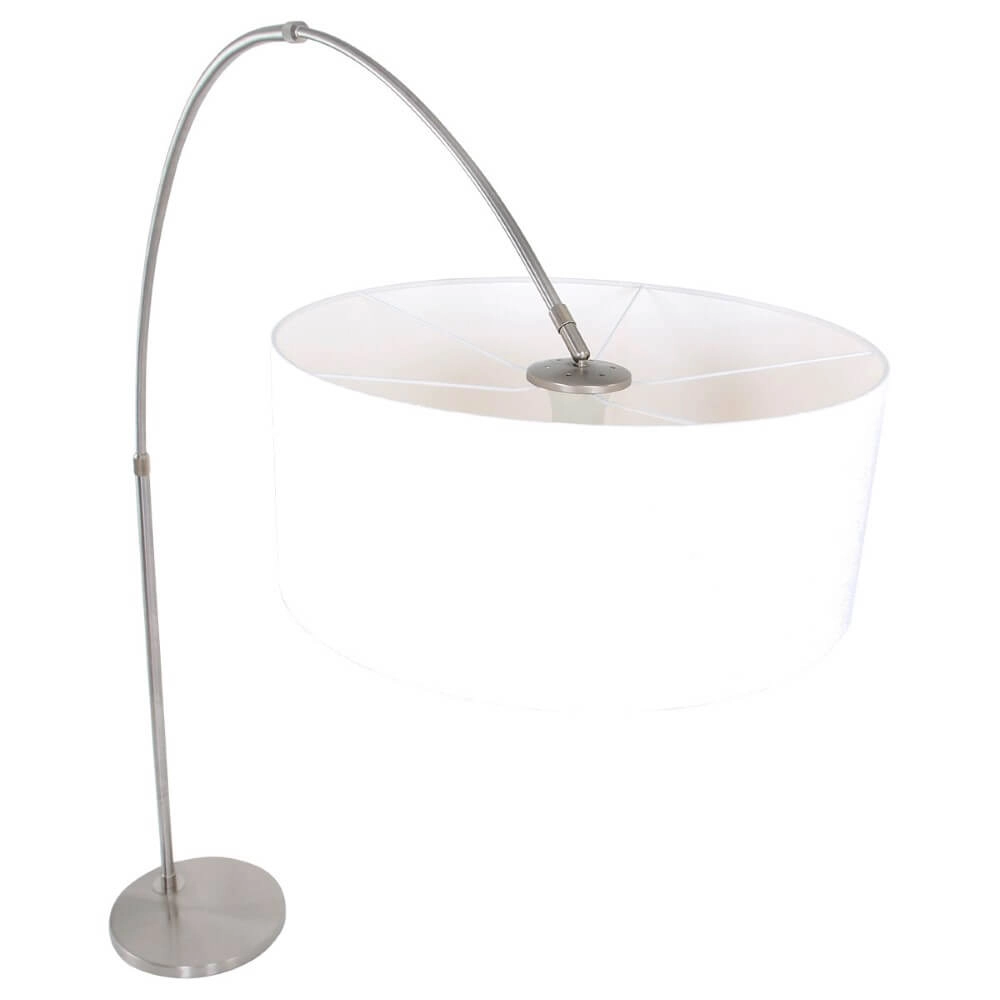 Bogenlampe Gramineus 50 Edelstahl mit weißem Lampenschirm Steinhauer 8712746118315