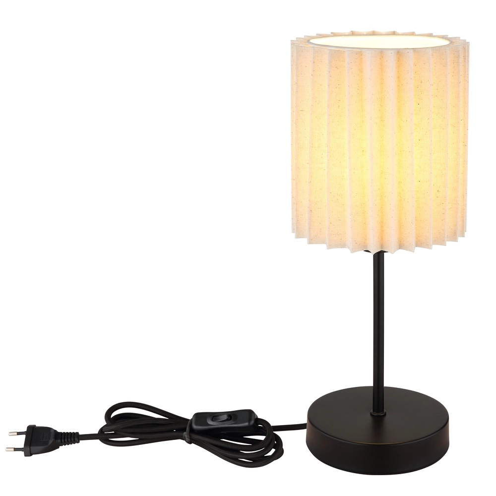 Tischlampe Page Ø 15 cm weiß mit Schwarz Globo 9007371525591