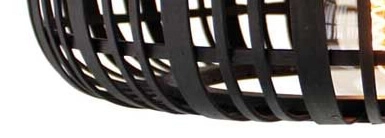 Schwarze Deckenlampe Woodrow Rattan Brilliant 4004353391811