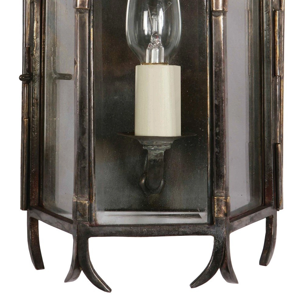 Antike Wandleuchte Gothic 28cm - kupfer geflammt (AB) Limehouse