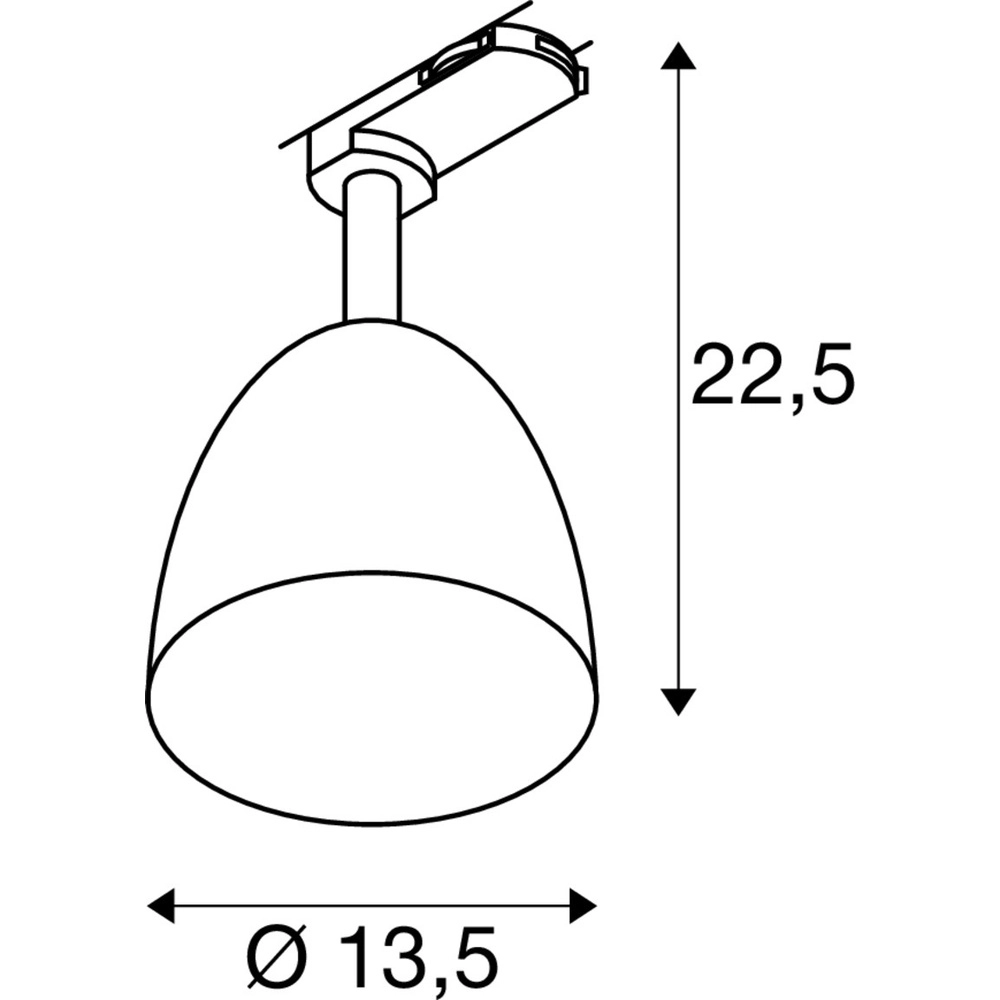 Halterung für Schienen Para Cone 3-Phasen-Aluminium SLV 4024163305150