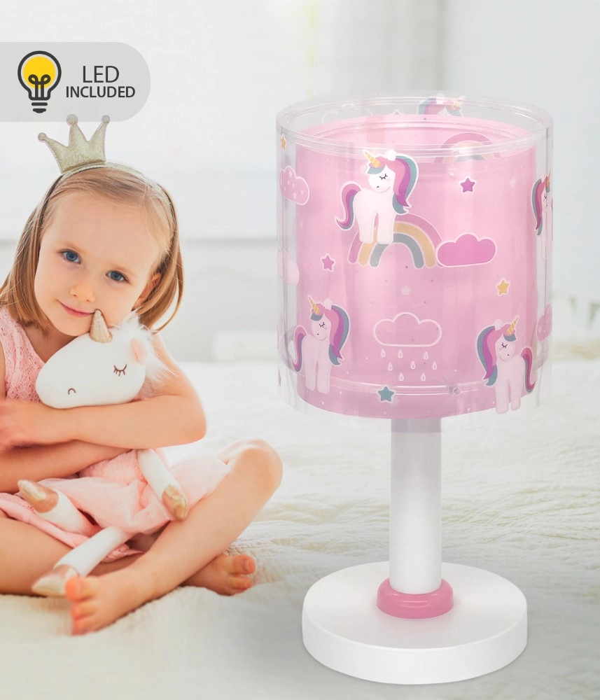 Tischlampe Unicorns rosa für Kinderzimmer Dalber 8420406002248
