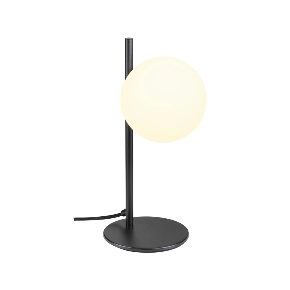 Tischlampe Sun schwarz mit weißer Kugel
