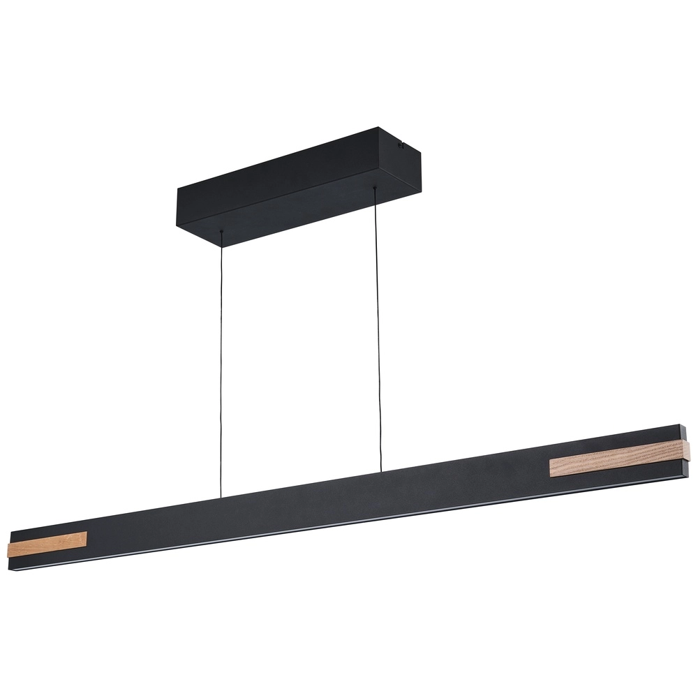 Elegante Pendellampe Streamline Schwarz mit Holz Brilliant 4004353463631