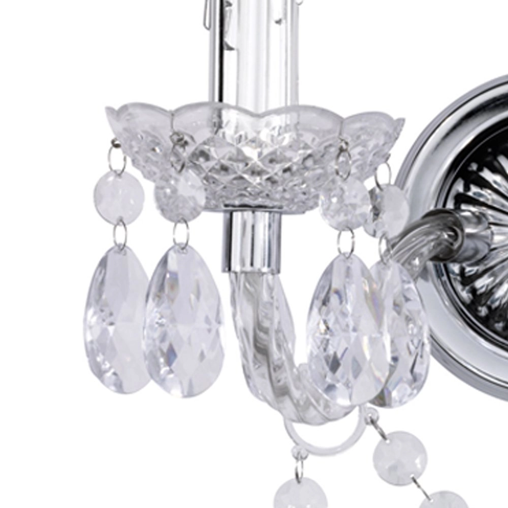 Wandlampe Luster 2 Licht 26 cm chrom mit Kristall Trio 4017807264654
