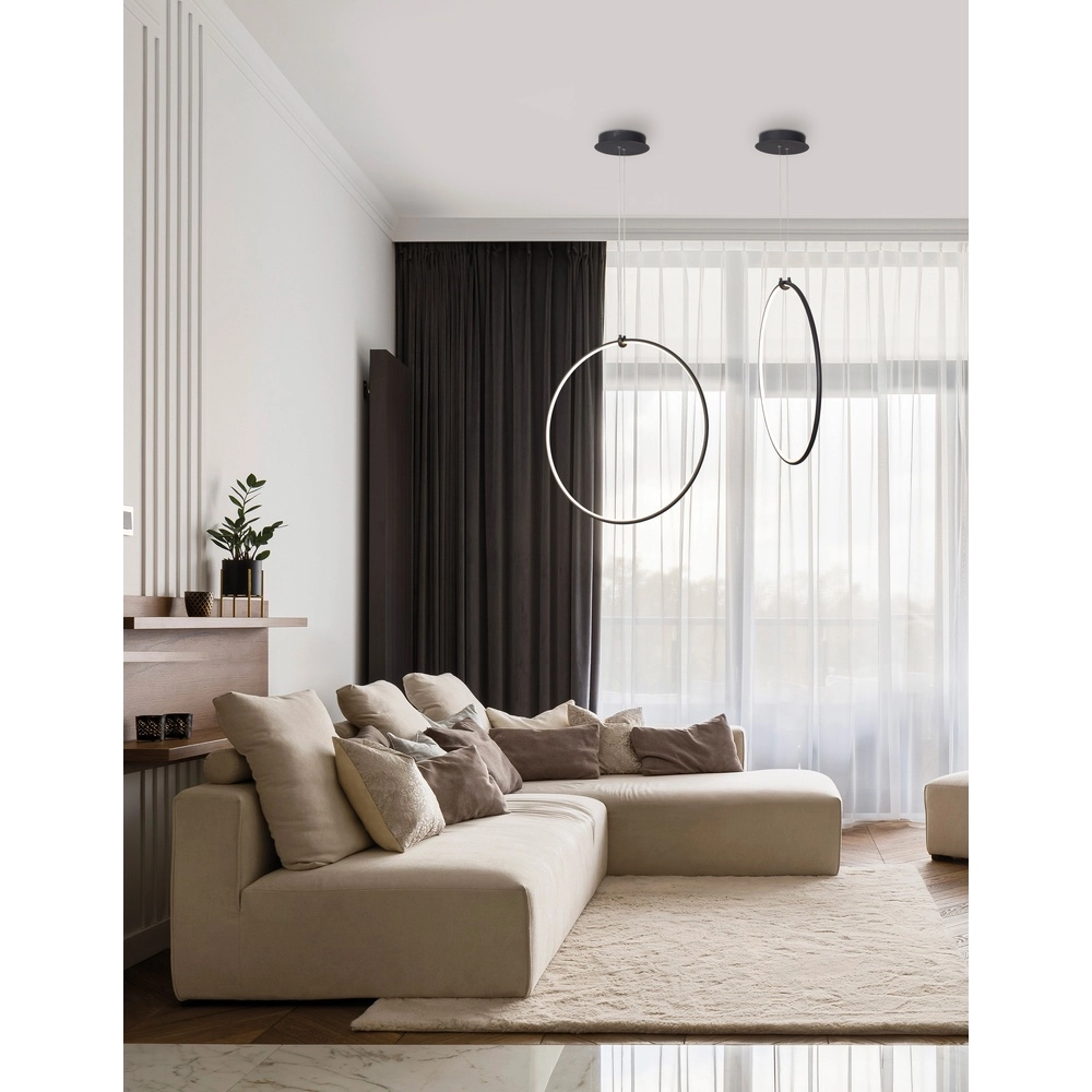 Pendelleuchte Ring schwarz Ø 68cm Lyora 5212017429315