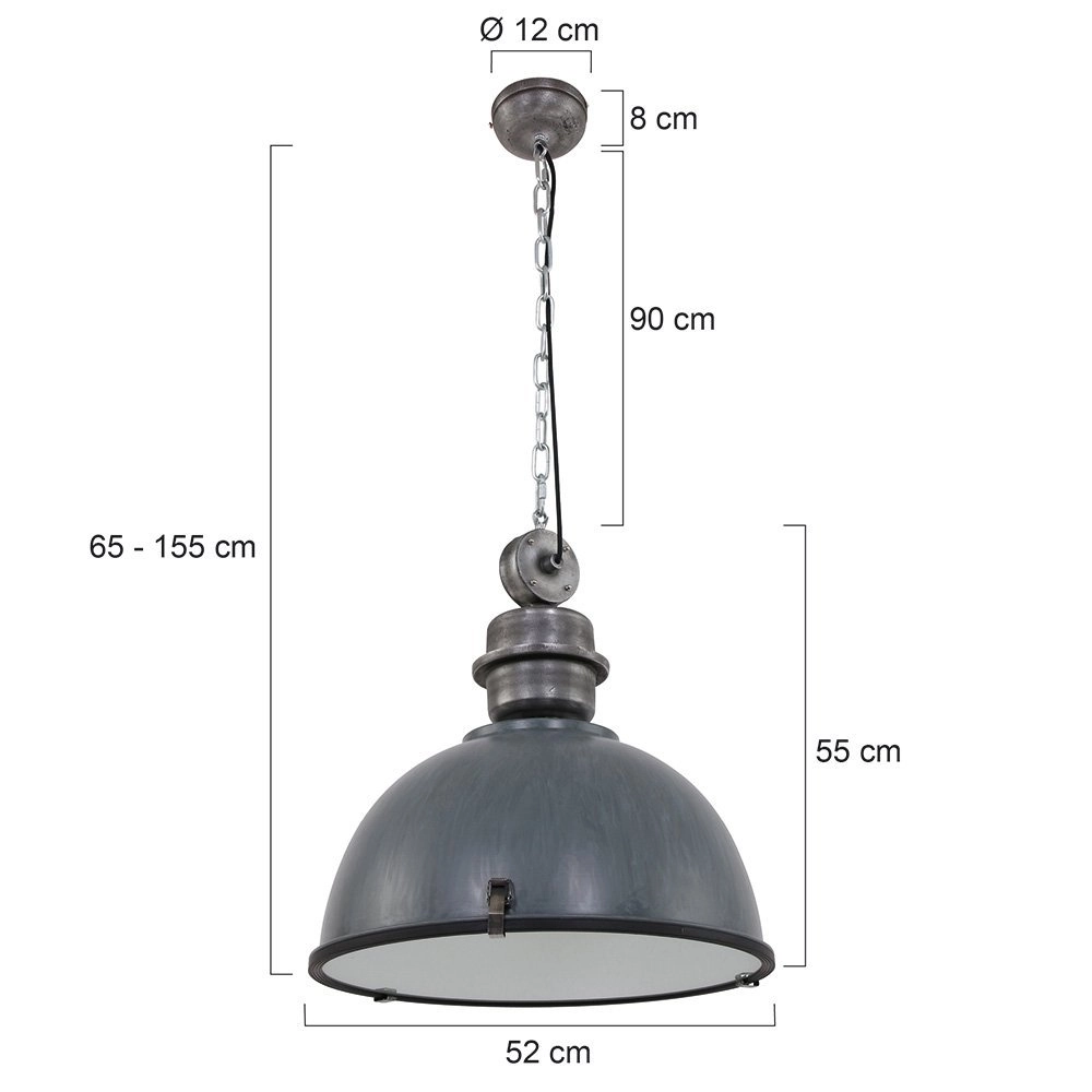 Pendelleuchte Bikkel XXL Vintage Grey mit Nickel Steinhauer 8712746106718