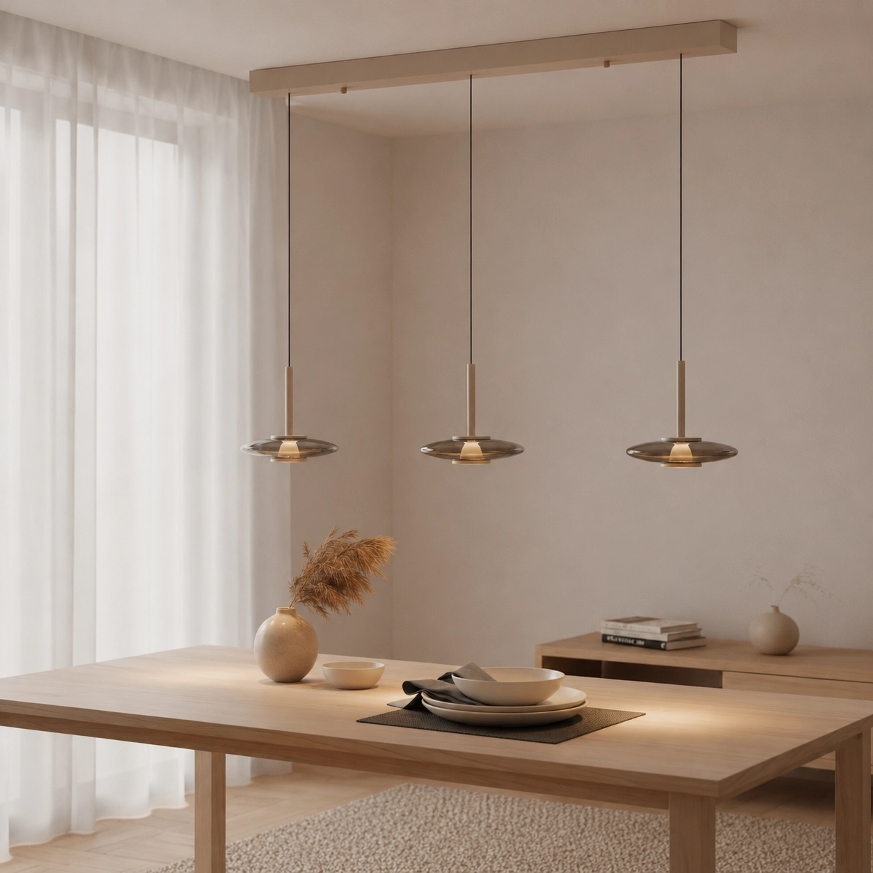 LED-Iesszimmer-Pendellicht Madison Champagner