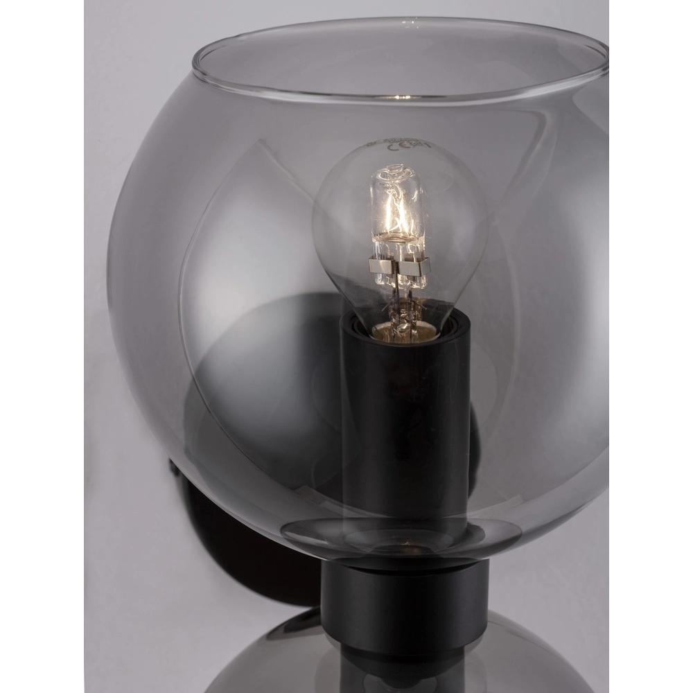 Wandleuchte Palmer schwarz mit Rauchglas Lyora 5212017430939
