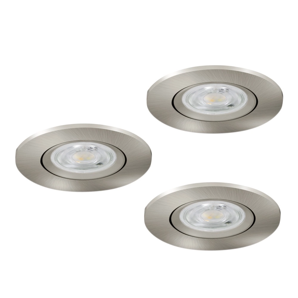 Set mit 3 Einbaustrahlern Barranco nickel Ø 8,4cm IP44 - 4000K Eglo 9008606359325