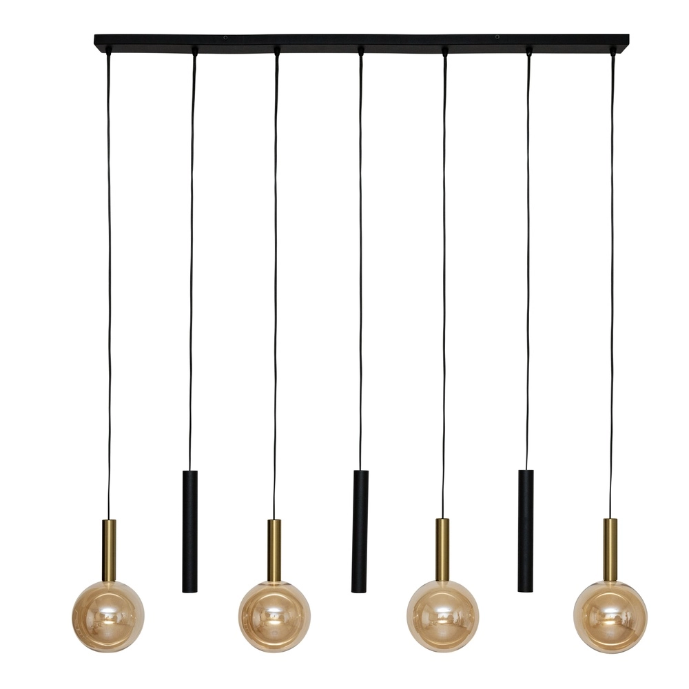 7-Licht Pendellampe Josiane Schwarz mit Gold Lucide Vibes 5411212212351