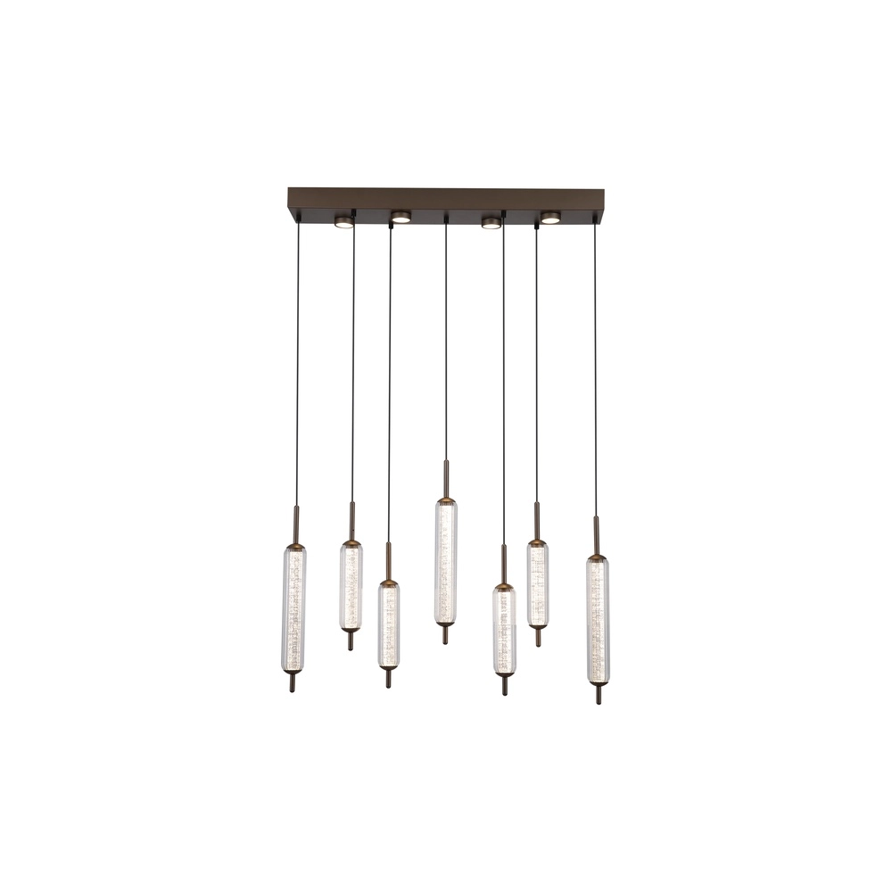 Einzigartige Pendelleuchte Cattail 7-flammiges Bubble-Glas