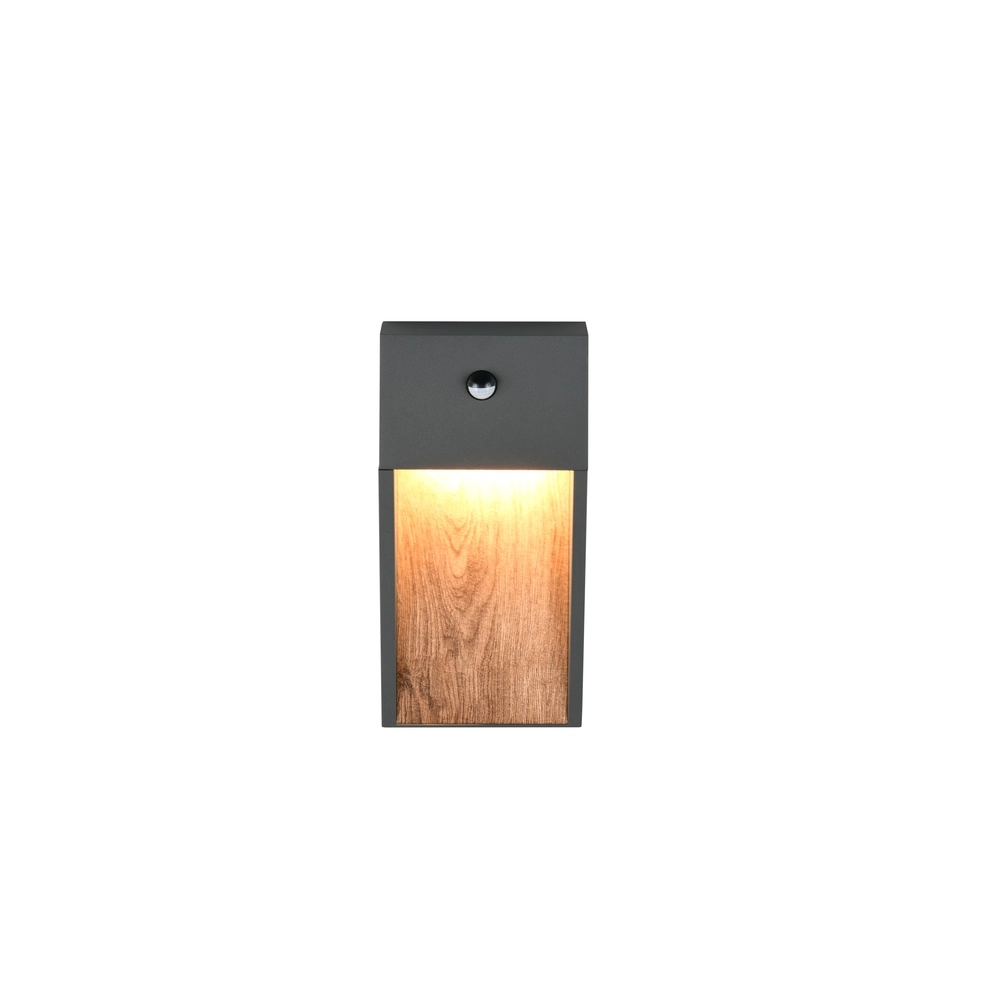 Design-Wandleuchte Salmon Grau mit Holz und Sensor Trio 4017807603712