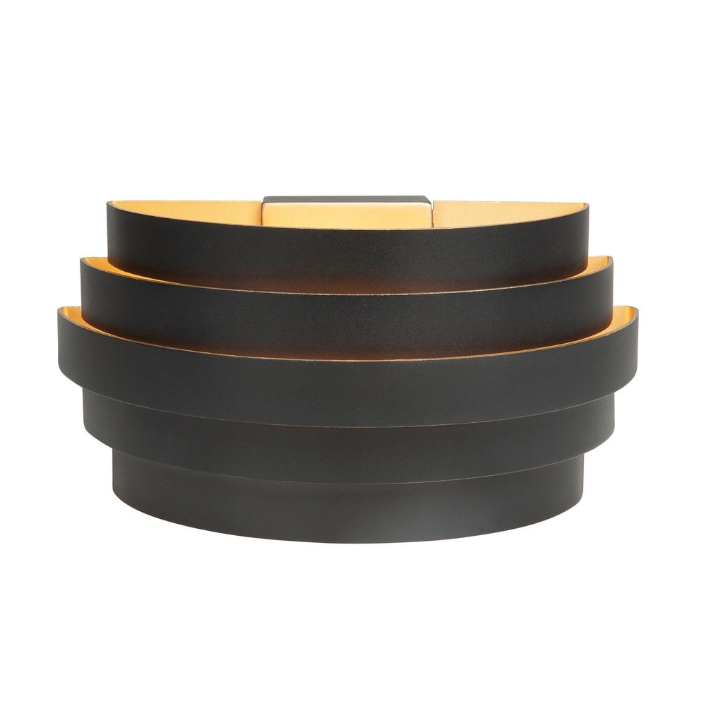 Design-Wandleuchte Scudo schwarz mit gold 25cm