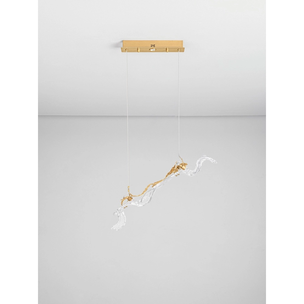 Goldene Pendellampe Avesa mit klarem Glas Lyora 5212063500419