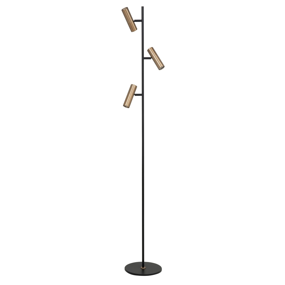 Stehlampe Trend 3-flammig schwarz mit Messing