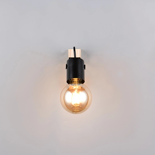 Deckenlampe Lynar Schwarz mit Holz Trio 4017807670684