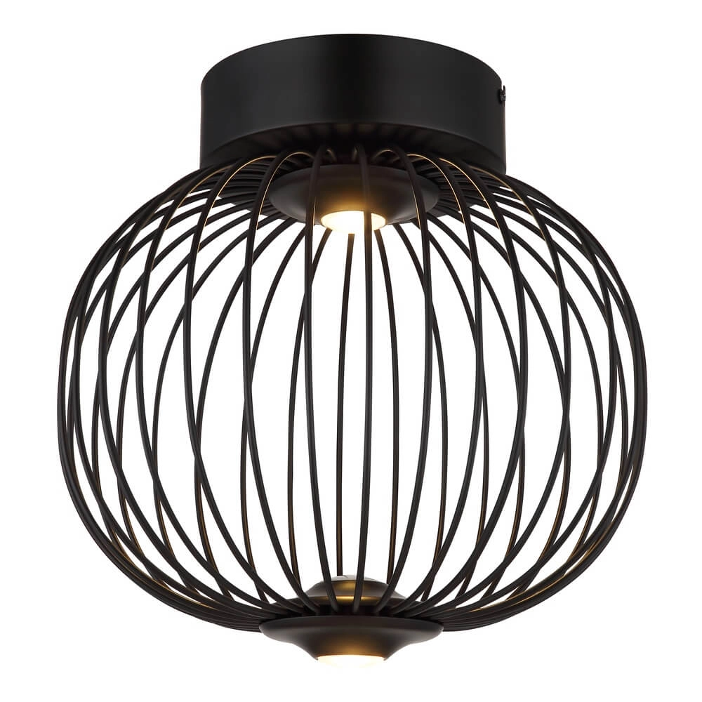 Schwarze Deckenleuchte Galway Einzelkäfig Ø 30cm Globo 9007371465330