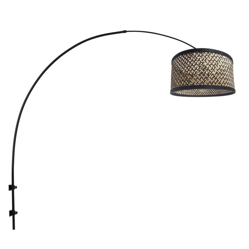 Wandleuchte Sparkled Light schwarz mit Bambus