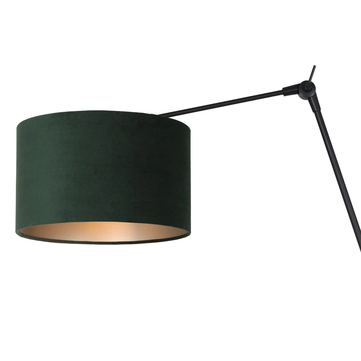 Wandleselampe Prestige Chic Schwarz mit 30 cm grünem Samtschirm Steinhauer 8712746145915